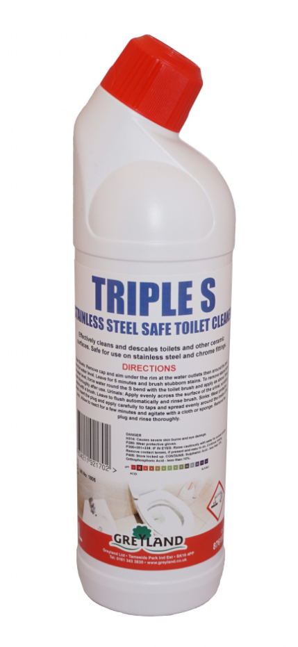 Triple S Toilet Cleaner 1 Litre Multipack (x10) | Medical Supermarket