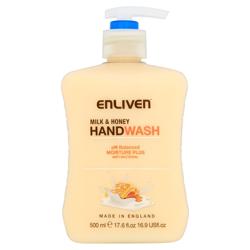 Enliven Anti-Bacterial Handwash Milk & Honey, 500ml | Medical Supermarket