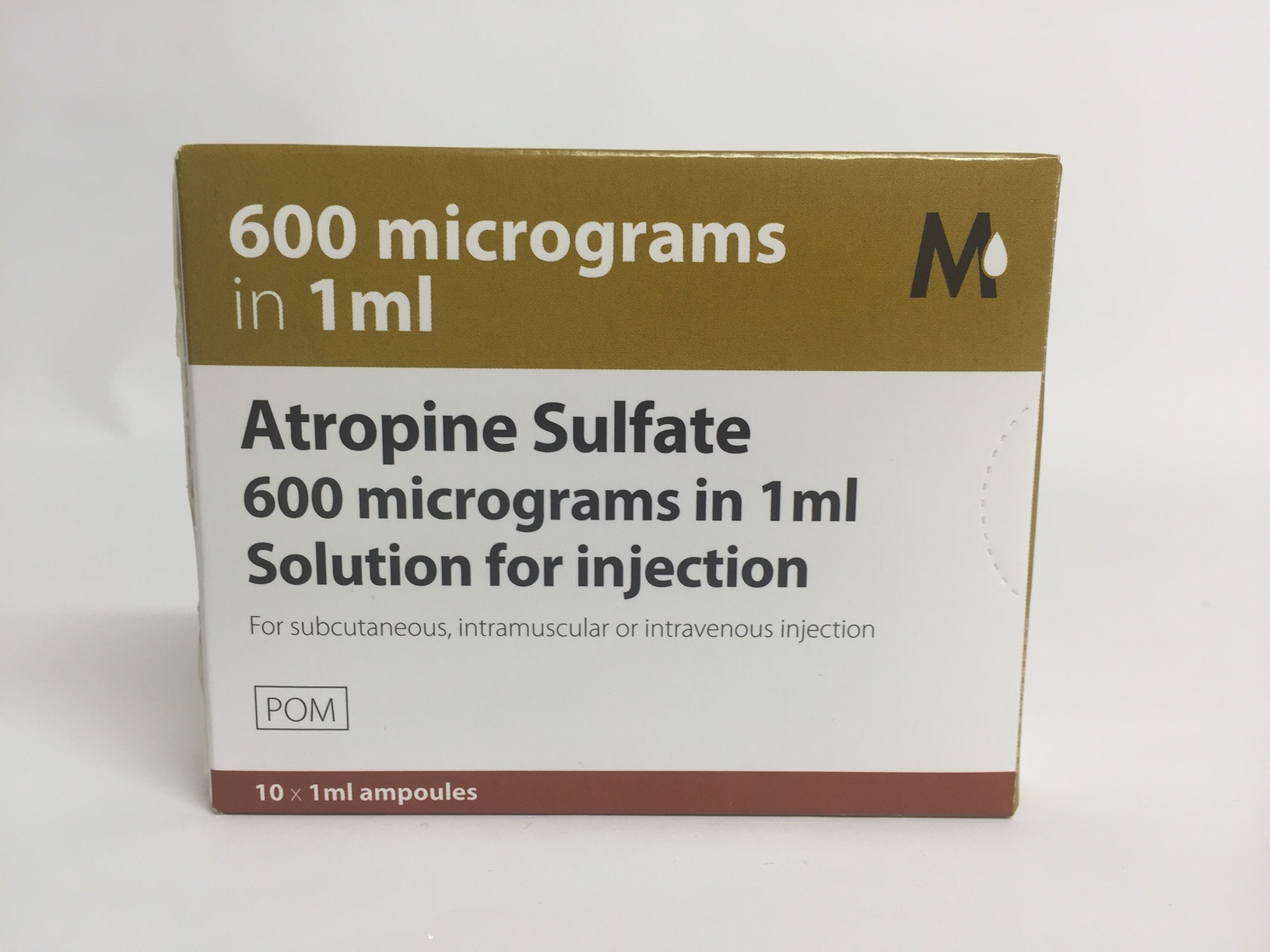 [AMB] (POM) Atropine Sulphate Injection - 600mcg/1ml - 1ml Ampoules - (Pack 10) | Medical Supermarket