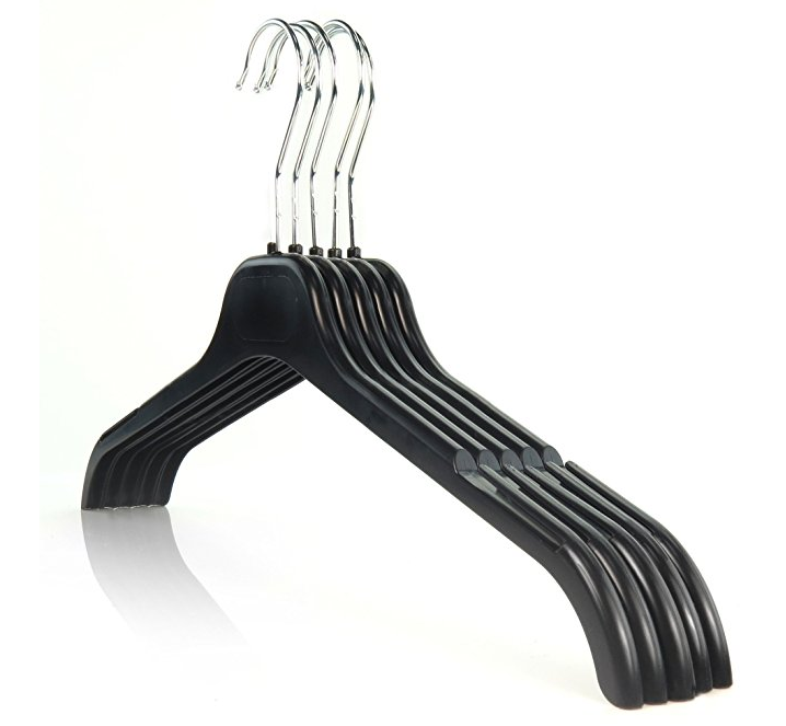 Adult Black Strong Plastic Clothes Hangers 43cm | Medical Supermarket