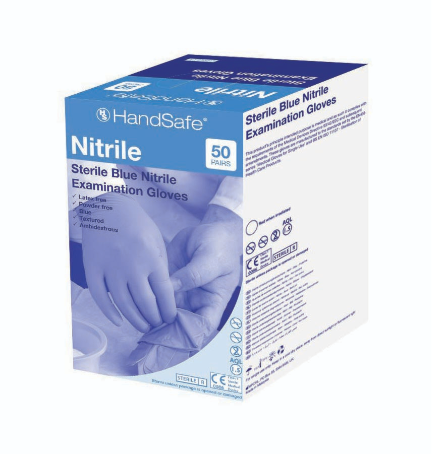 Sterile Blue Nitrile Powder Free Exam Gloves Medium | Medical Supermarket