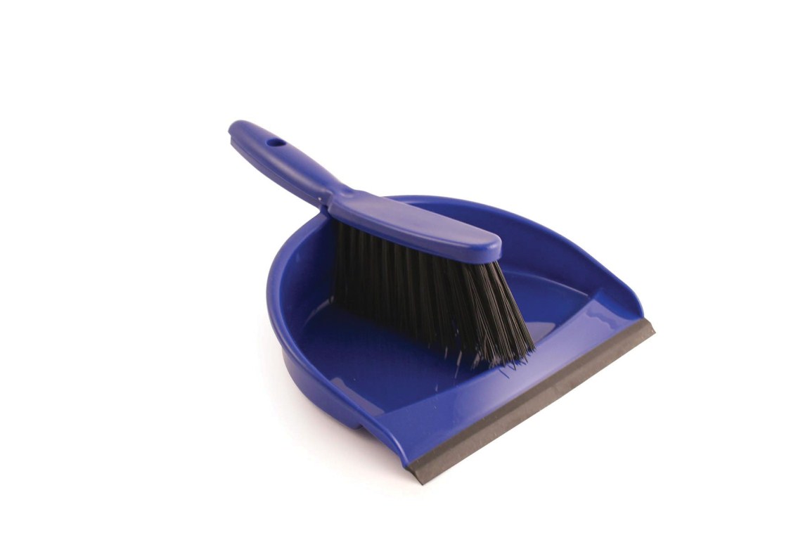 Plastic Dustpan & Brush Set Blue | Medical Supermarket