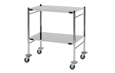 Surgical Trolley with 2 Fully Welded Stainless Steel Shelves - Large | Medical Supermarket