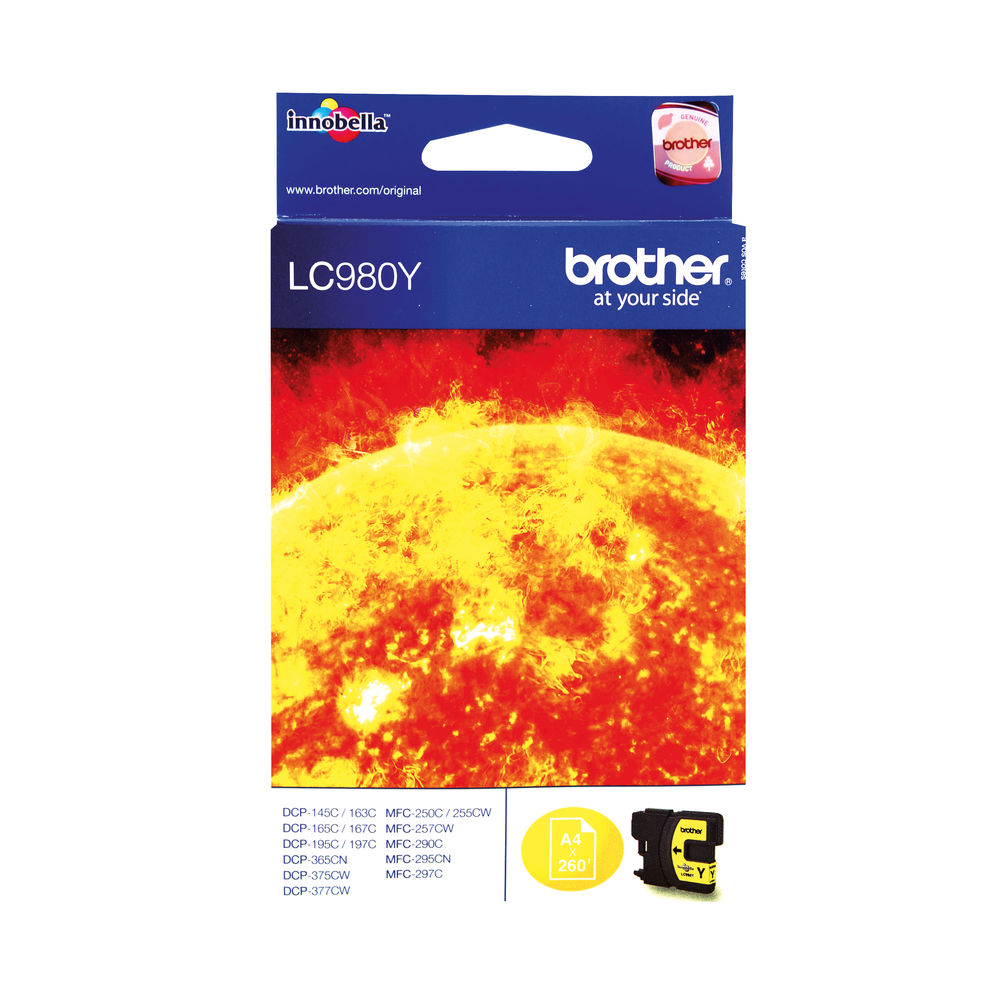 Brother Lc980 Ink Crt Yellow Lc980Y | Medical Supermarket