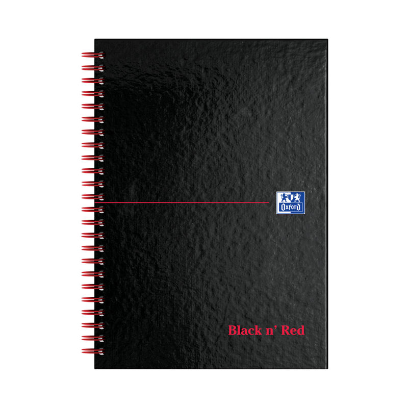 Black n Red A5 Wirebound Notebook Ruled - Hardback | Medical Supermarket